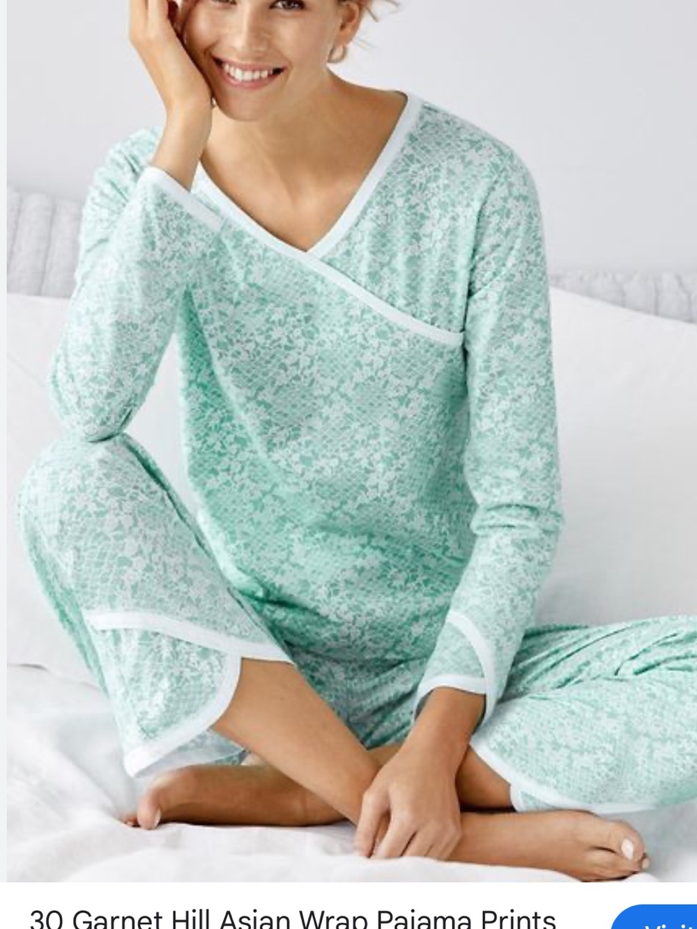 Garnett Hill  Asian Wrap Organic-Cotton Pajamas
